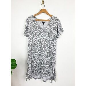 NWOT Tahari Gray Animal Print Tunic Top/Mini Dress Sz M